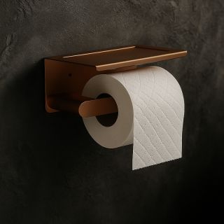 Держатель для туалетной бумаги с полочкой Knotlor PH102RB, бронза